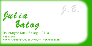 julia balog business card