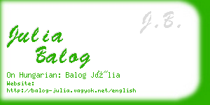 julia balog business card